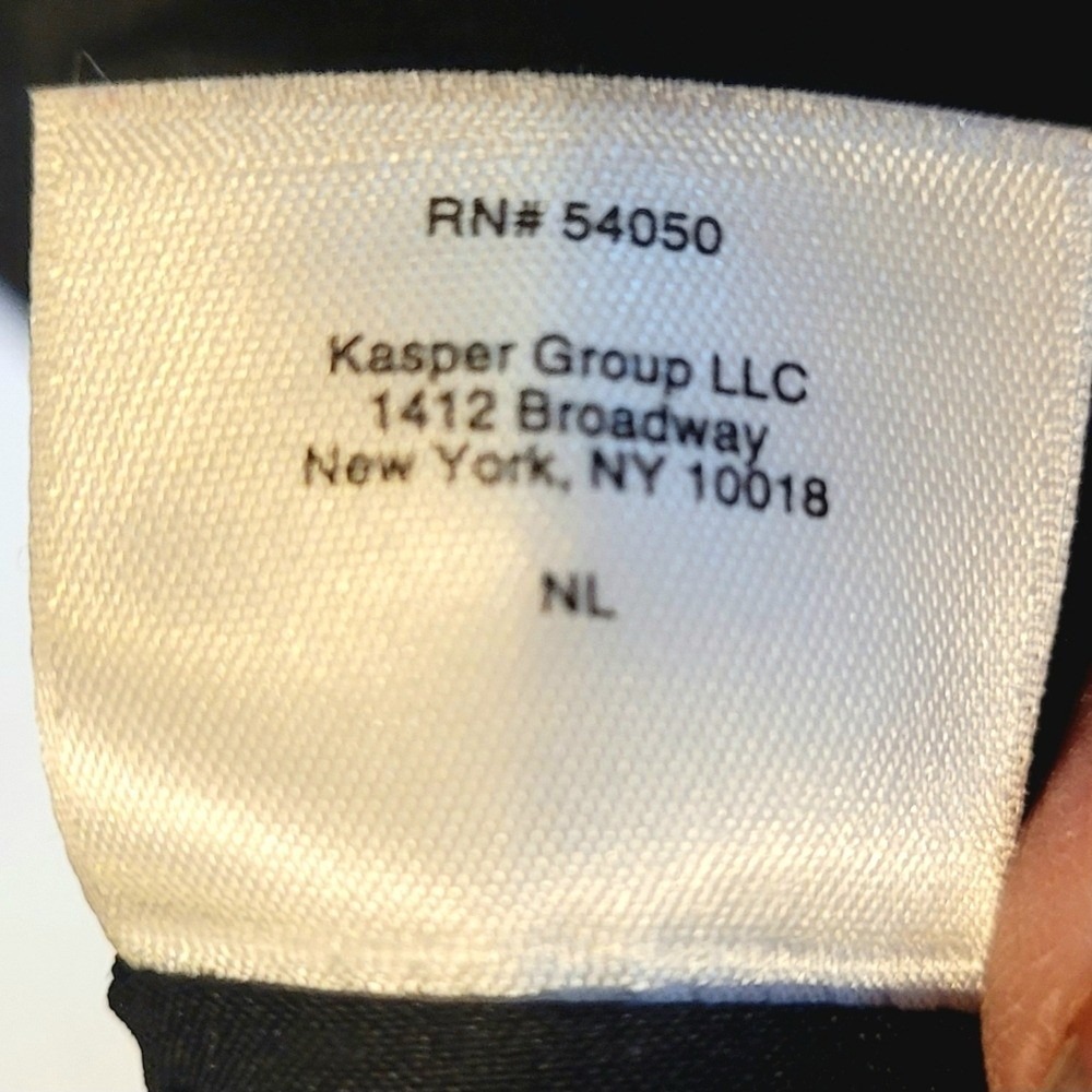 Kasper‎ Shift Dress Black 16 LBD Art Deco Fan Geometric Openwork Office Cocktail - Picture 7 of 9